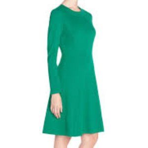 Eliza J. Petite Fit & Flare Dress (Long sleeve fit and flare green dress) Small